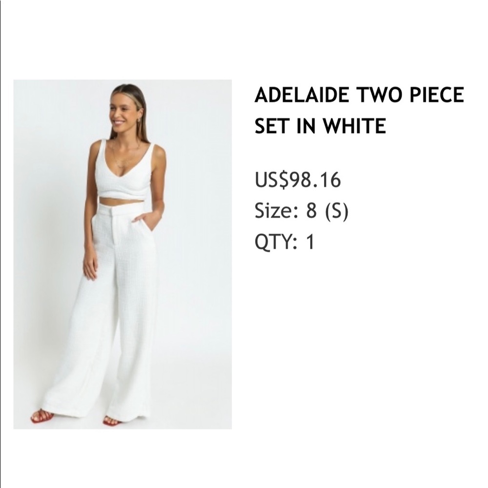 Showpo two piece jumpsuit set in white